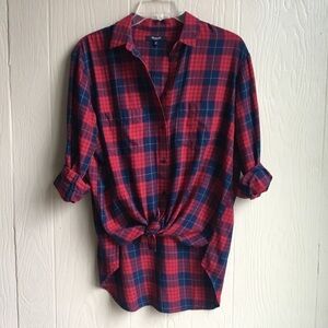 Madewell Twin Pockets Flannel Boyfriend Shirt
